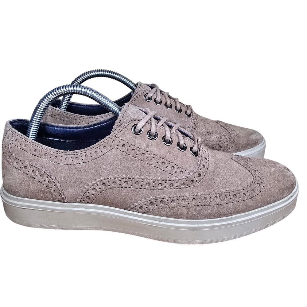 Cole Haan Mens Tan Suede Wing Tip Oxfords Size 8 Med Casual Dress Sneaker